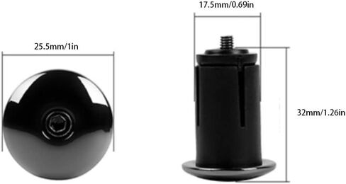 1Pairs دراجة المقود نهاية المقابس، سبائك الألومنيوم وPVC، يناسب المقاود 17.5-23mm، أسود، جبل / مدينة / الطريق دراجة قبضة in Kuwait