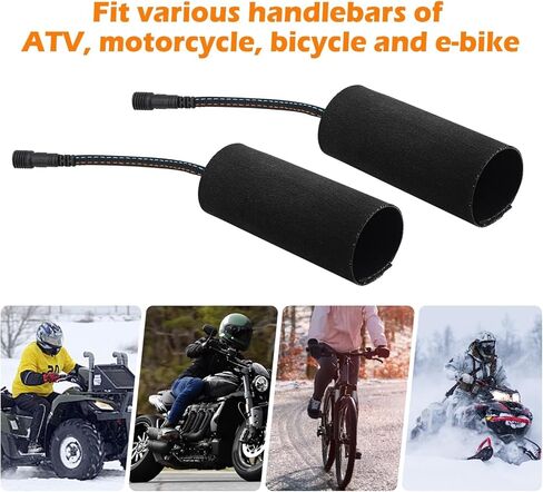 TECTICO 12V Motorcycle Heated Grip Covers,IP67 Waterproof, USB Powered 5 Temperature Settings,Universal for 12V ATV Motorcycle Hand Grip with Temperature Adjustable & Fast Heating in Kuwait