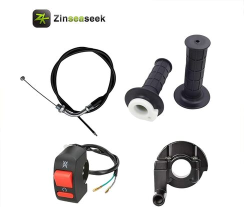 Twist Throttle Cable Handle Kit 1 Left Handle Grip 1 Right Handle Grip 1 Cable 1 Throttle Clamp 1 On/Off Kill Switch.for 50cc 125cc 110cc 150cc 250cc Mini Bike ATV Quad Pit Bike Dirt Bike. in Saudi Arabia
