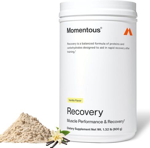 Momentous Recovery Grass-Fed Whey Protein Powder - 20 g Post-Workout Whey Isolate Protein - NSF Certified for Sport - Gluten-Free - 15 Servings - Vanilla - Package May Vary in Kuwait