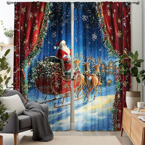 عيد الميلاد الأحمر منقوشة الستائر 52 "ث × 84" لتر الأحمر الترتان منقوشة الستار مزرعة عيد الميلاد نافذة الستائر لغرفة المعيشة الحمام ديكور المنزل in Kuwait
