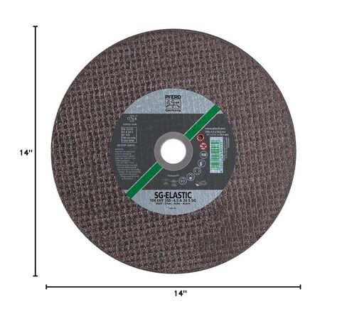 PFERD 64016 Large Diameter Cut-Off Wheel, Type 1, Aluminum Oxide A, 14" Diameter x 3/16" Thick, 20 mm Bore Size, 5500 Max RPM (Pack of 10) in Saudi Arabia