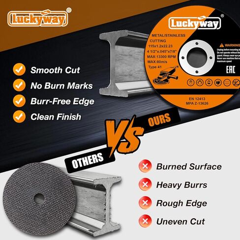 Luckyway 4-1/2 Inch Cut Off Wheels, 4-1/2"x.045“ x7/8" Cutting Wheel, Angle Grinder Cutting Disc for Metal and Stainless Steel Cut - 52 Pack in Kuwait