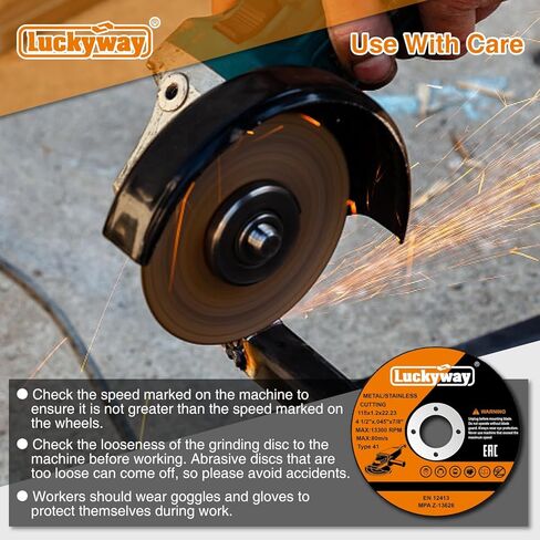 Luckyway 4-1/2 Inch Cut Off Wheels, 4-1/2"x.045“ x7/8" Cutting Wheel, Angle Grinder Cutting Disc for Metal and Stainless Steel Cut - 52 Pack in Kuwait
