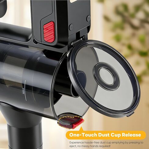 مكنسة كهربائية لاسلكية من أوليكسيس مع توجيه مرن وعمود قابل للتمديد، 3 رؤوس فرشاة، مكنسة كهربائية عمودية خفيفة الوزن لاسلكية قابلة لإعادة الشحن مع ضوء LED وحامل على الحائط للأرضيات الصلبة والسجاد in Kuwait