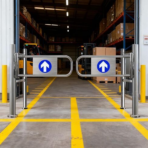 Automatic Rebound Swing Gate Wide Stainless Steel Entrance Manual Door，Automatic Two-Way Swing Gate with Self-Closing Safety Feature for Supermarket & Warehouse Entry - Secure Access Control in Kuwait