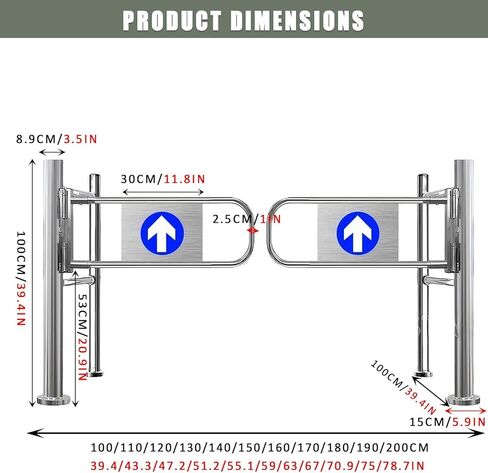 Automatic Rebound Swing Gate Wide Stainless Steel Entrance Manual Door，Automatic Two-Way Swing Gate with Self-Closing Safety Feature for Supermarket & Warehouse Entry - Secure Access Control in Kuwait