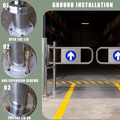 Automatic Rebound Swing Gate Wide Stainless Steel Entrance Manual Door，Automatic Two-Way Swing Gate with Self-Closing Safety Feature for Supermarket & Warehouse Entry - Secure Access Control in Kuwait