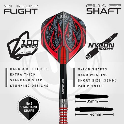 Winmau Darts Navigator Series 90% Tungsten Professional Steel tip Darts Set with Dart Flights and Dart Stems (Shafts) – Available in 21g & 23g in Saudi Arabia