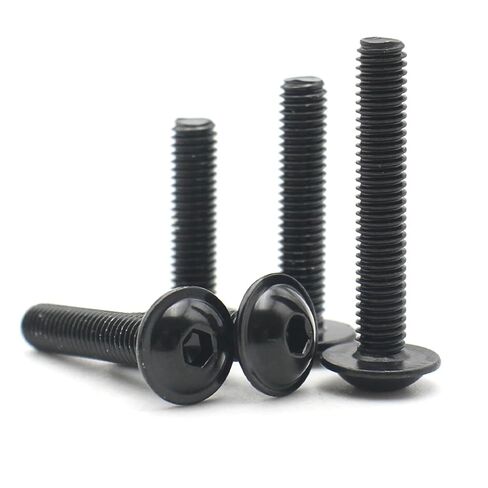 Black 304 Stainless Steel M4 M56/8/10-30mm Hexagon Socket Round Button Flange Head Washer Collar Screw Bolt 5/10/20Pcs(10mm,M4 (20pcs)) in Saudi Arabia