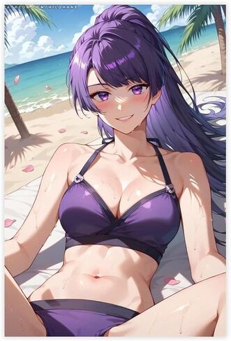 AI Beauty، AI Japan Anime، AI مثير فتاة، جمال طويل الشعر، فتاة يابانية، جمال بيكيني، AI Beach Beauty، Ocean 85 قماش ملصق جدار الفن ديكور طباعة لوحات صور لغرفة المعيشة غرفة نوم ديسمبر in Saudi Arabia