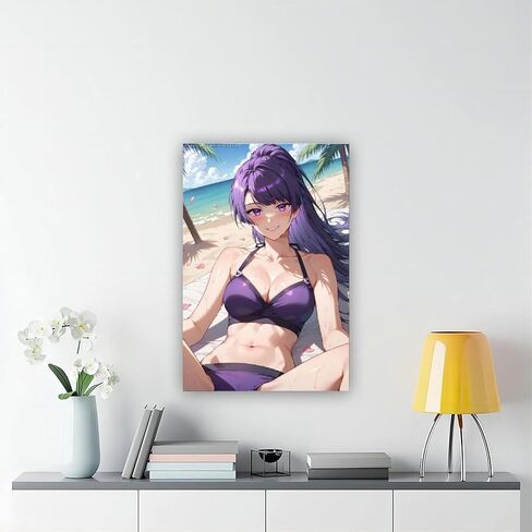 AI Beauty, AI Japanese Anime, AI Sexy Girl, Long-haired Beauty, Japanese Girl, Bikini Beauty, AI Beach Beauty, Ocean 85 Canvas Poster Wall Art Decor Print Picture Paintings for Living Room Bedroom Dec in Saudi Arabia