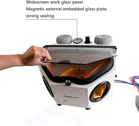 Sandblasting Cabinet for Jewelry Cleaning with Foot Switch and LED Lamp, Dental Lab Dust Box for Gold and Silver Workpieces in Saudi Arabia