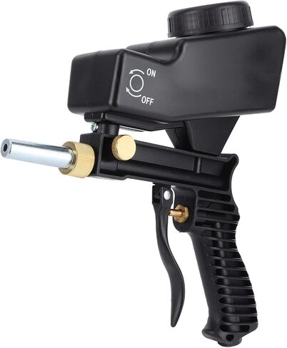 Sandblasting Gun, Adjustable Flow and Replaceable Nozzle with Large Capacity Material Shell, for Sandblasting Metal Rust Removal Polishing (Black) in Kuwait
