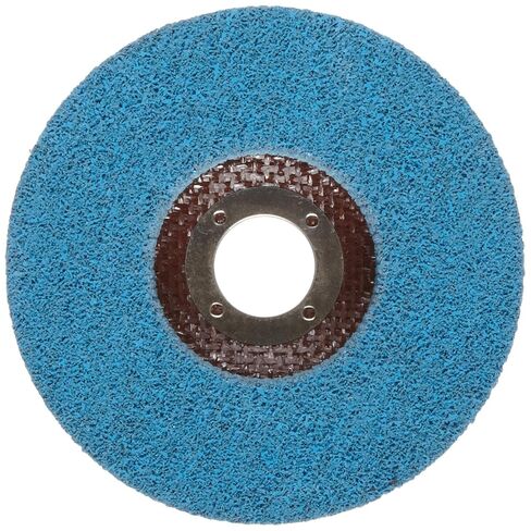 Norton Bear-Tex Depressed Center Vortex Rapid Finish Unified Nonwoven Abrasive Wheel, Type 27, 4-1/2" Diameter, 7/8" Arbor, Grit 5AM (Pack of 10) in Saudi Arabia