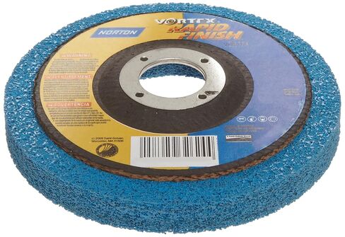 Norton Bear-Tex Depressed Center Vortex Rapid Finish Unified Nonwoven Abrasive Wheel, Type 27, 4-1/2" Diameter, 7/8" Arbor, Grit 5AM (Pack of 10) in Saudi Arabia