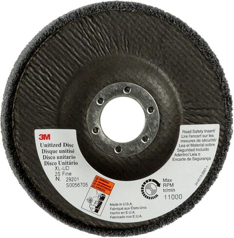3M Scotch-Brite XL-UD Silicon Carbide Deburring Disc - Fine Grade - Arbor Attachment - 4 1/2 in Dia 7/8 in Center Hole - 13300 Max RPM - 27689 [PRICE is per DISC] in Saudi Arabia