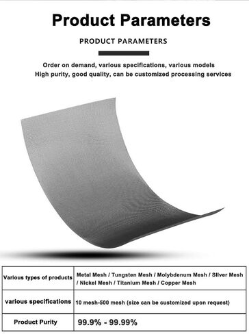 Pure Titanium Mesh, Metal Mesh 100 * 100mm Titanium Gauze 20 Mesh, High purity Titanium Mesh, used for Machinery, construction industry. in Saudi Arabia