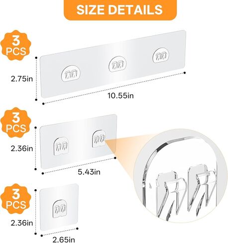 بديل لاصق متوافق مع خطافات Eudele-3، بدون حفر، لاصق قوي لعلبة الدش الكبيرة، 9 عبوات in Kuwait