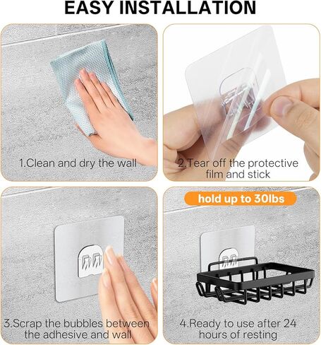 بديل لاصق متوافق مع خطافات Eudele-3، بدون حفر، لاصق قوي لعلبة الدش الكبيرة، 9 عبوات in Kuwait