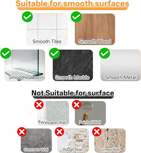 بديل لاصق متوافق مع خطافات Eudele-3، بدون حفر، لاصق قوي لعلبة الدش الكبيرة، 9 عبوات in Kuwait