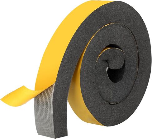 2-1/4 Inch x 2-1/4 Inch x 6.5 ft Air Conditioner Weatherseal Tape Ultra-Thick Ultra-Wide Self-Adhesive Air Conditioner Foam Tape Seal Strip for Door Window, Black in Kuwait
