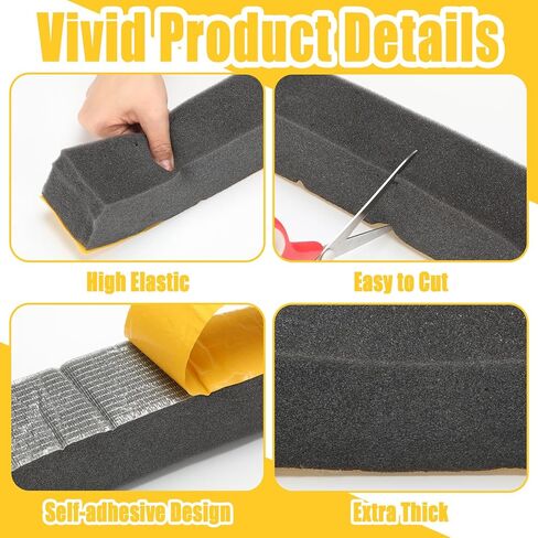 2-1/4 Inch x 2-1/4 Inch x 6.5 ft Air Conditioner Weatherseal Tape Ultra-Thick Ultra-Wide Self-Adhesive Air Conditioner Foam Tape Seal Strip for Door Window, Black in Kuwait