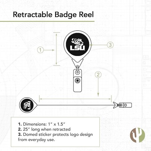 Desert Cactus Louisiana State University Retractable Badge Holder LSU ID Reel with Ticket Clip for Lanyard, Work, School & Office Access in Saudi Arabia