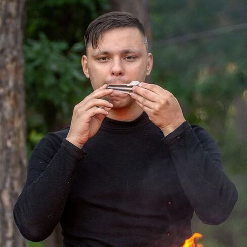 BESTonZON Ethnic Jaw Harp Portable 5.11 Inch Mini Mouth Harp Double Tone Metal Instrument for Beginners Travel Outdoor Entertainment Folk Music in Saudi Arabia