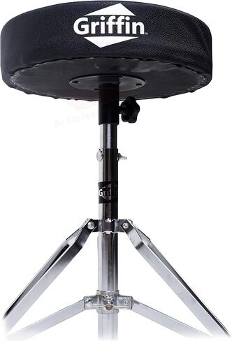 Griffin 3 Pack Drum Hardware Set (Percussion TiltPro X Edition) – Drum Throne, Snare Stand & Cymbal Stand – Chrome Kit for Practice Pads, Tom-Toms & Standard Drum Setup in Saudi Arabia