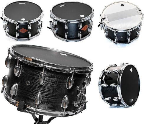 طبلة كمين مقاس 14 بوصة × 8 بوصة مع غلاف هجين من خشب الزيزفون والبتولا، وأسلاك كمين مكونة من 40 ضفيرة، للطلاب والاستوديو والبث المباشر، قابلة للتعديل السريع، تتضمن مفتاح الطبل + أعواد طبلة نايلون عالية القوة عشوائية 5 أمبير، باللون الأسود in Kuwait