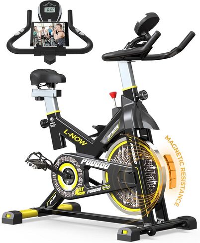 pooboo Exercise Bike, Adjustable Magnetic/Brake Pad Resistance Silent Belt Drive, Indoor Cycling Bike for Home Cardio, Fitness Stationary Bike with 350lbs/300lbs Weight Capacity &Upgraded Version Seat in Kuwait