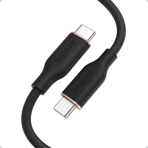 كابل Anker USB C، سلك شحن سريع من النوع C لسلسلة iPhone 1716/15، MacBook Pro 2020، والمزيد (USB 2.0,240W، حزمة واحدة، أسود، 6FT) in Saudi Arabia