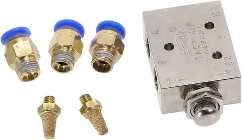 Air Valve, Toggle Switch, TAC2-41P 1/8" Male Thread 2 Position 5 Way Metal Push Button Switchs Mechanical Pneumatic Exhaust Valves Fittings in Saudi Arabia