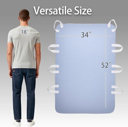Positioning Bed Pads for Elderly Adults with 8 Handles 34"x52" 1 Pack & 2 Pack Bundle -Reusable Draw Sheet with Handles,Washable Waterproof Incontinence Under Pads for Transferring,Pulling in Saudi Arabia