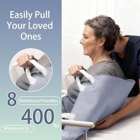 Positioning Bed Pads for Elderly Adults with 8 Handles 34"x52" 1 Pack & 2 Pack Bundle -Reusable Draw Sheet with Handles,Washable Waterproof Incontinence Under Pads for Transferring,Pulling in Saudi Arabia