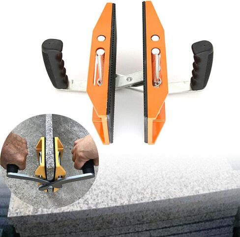 مشابك حمل حجرية مزدوجة اليد، أدوات رفع جرانيت مقاس 1.77 بوصة، مشبك رفع للصفائح المعدنية، لنقل الألواح الزجاجية/الصفائح المعدنية/جزيرة الجرانيت/سطح العمل in Kuwait