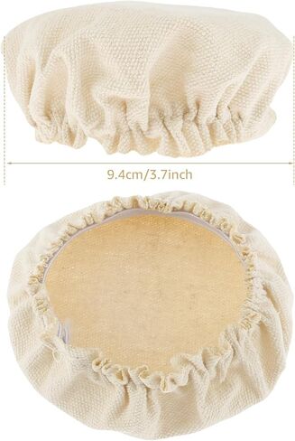 6Pcs Sourdough Starter Jar Covers 7.6cm to 10.1cm Elastic Cloth Sourdough Fermentation Jar Lid Reusable Compact Jar Cover Breathable Multipurpose Cloth Jar Lid for Glass Jar in Saudi Arabia