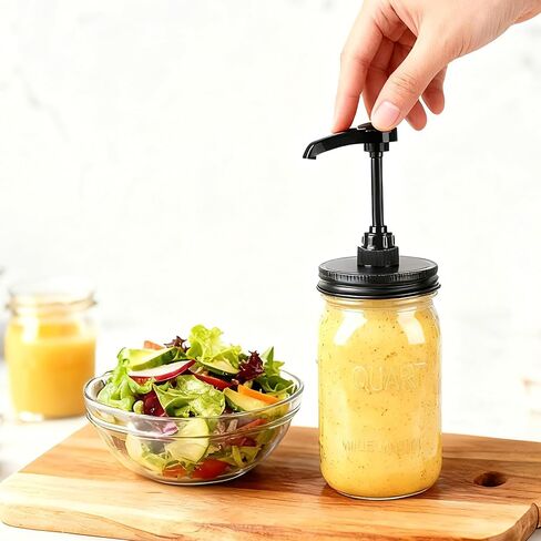 GMEPOCH 32 أوقية ميسون شراب صلصة العسل زجاجة مضخة 1 لتر واسعة الفم زجاج شراب القهوة بهار كاتشب حاوية الغذاء الصف محكم ومانع للتسرب in Kuwait