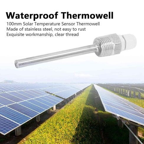 Stainless Steel Thermowell with ABS Plastic Cap for Solar Temperature Probe Wear IP68 Waterproof Thickened Wall Easy to Install in Saudi Arabia