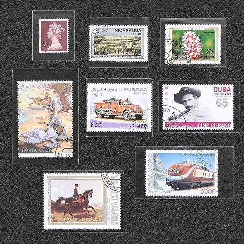 أكياس حماية الطوابع MSJ OPP 8 نماذج، كل منها 100 قطعة، إجمالي 800 قطعة، تخزين الطوابع الشفافة ومستلزمات جمع الطوابع in Kuwait