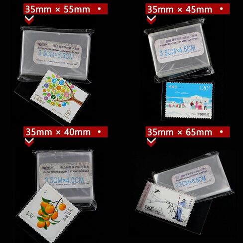 أكياس حماية الطوابع MSJ OPP 8 نماذج، كل منها 100 قطعة، إجمالي 800 قطعة، تخزين الطوابع الشفافة ومستلزمات جمع الطوابع in Kuwait