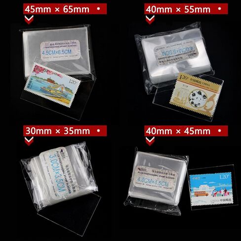 أكياس حماية الطوابع MSJ OPP 8 نماذج، كل منها 100 قطعة، إجمالي 800 قطعة، تخزين الطوابع الشفافة ومستلزمات جمع الطوابع in Kuwait