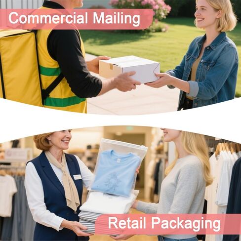 100 قطعة من أكياس تغليف القمصان مقاس 10 × 13 بوصة مع ملصقات بحجم الملابس والورق المقوى، أكياس بلاستيكية بسحاب بلوري مقاس 10 × 13 بوصة للملابس، مجموعة عبوات تي شيرت in Kuwait