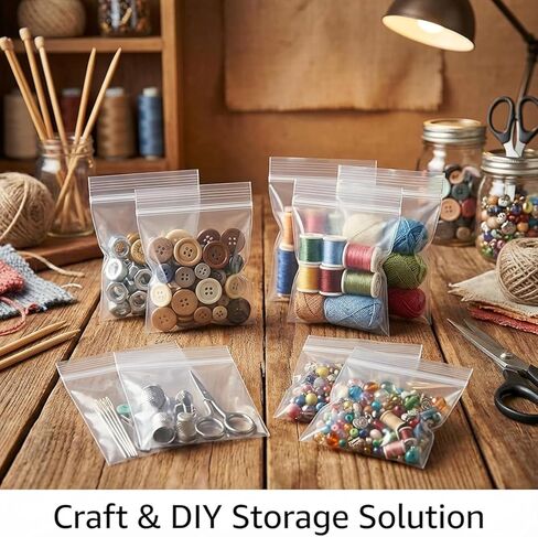 500Pcs Resealable Mini Bags Small Clear Heavy Zipper Bags Bulk Pack Pouch for Jewelry,Pills,Beads,Craft Storage Business Packaging & Vitamins (4 Mil Thick), 1.6" x 2.4" in Saudi Arabia