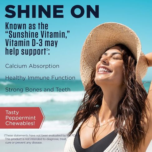 KAL Vitamin D3 5000 IU 125 mcg, High Potency Vitamin D Chewables, Calcium Absorption, Bone Health and Immune Support Supplement, Natural Peppermint Flavor, 60-Day Guarantee, 60 Servings, 60 Chews in Saudi Arabia