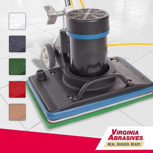 وسادات صيانة الأرضيات السوداء من Virginia Abrasives مقاس 30.48 سم × 45.72 سم × 2.54 سم - غير منسوجة شديدة التحمل، 5 عبوات للتقشير وإعداد الأرضيات مع آلات الأرضيات المدارية in Kuwait