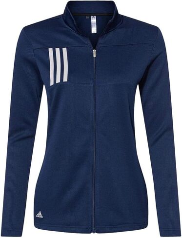 adidas - Women's 3-Stripes Double Knit Full-Zip - A483 - M - Team Navy Blue/Grey Two in Saudi Arabia