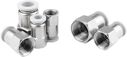 أبيض موصل سريع هوائي خيط داخلي مستقيم من خلال PCF6-01/8-02/10-03/12-04 1 قطعة (PCF6-M5 (أبيض)) in Kuwait