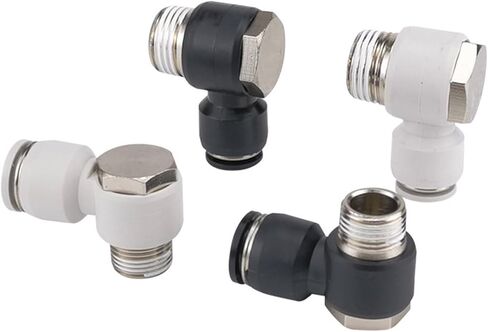 خرطوم نحاسي أبيض موصل هوائي سريع PH8-02 زاوية قائمة سداسية خارجية منحنية 1 قطعة (WhitePH16-04) in Kuwait